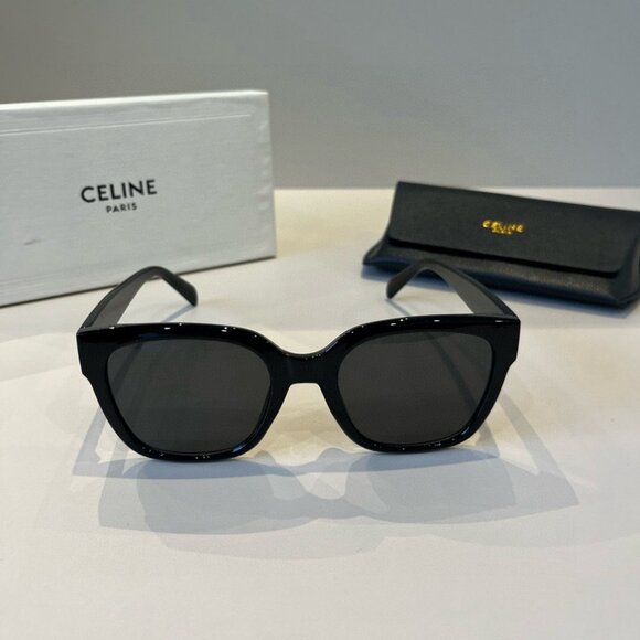 Celine Black Sunglasses with Gold Frame - Picture 1 of 6